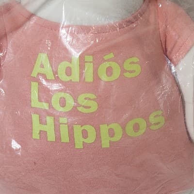 Cute Hippo Stuffed Plush Animal Toy 16" with Pink Shirt NEW - Thumbnail 3