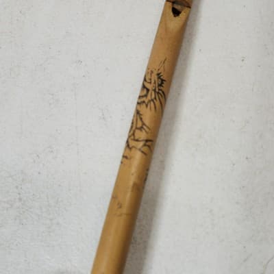 Vintage Chinese Folk Art Hand Made Wood Flute Dragon Design - Thumbnail 9