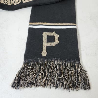 Pittsburgh Pirates Winter Knit Scarf MLB Black Yellow - Thumbnail 3