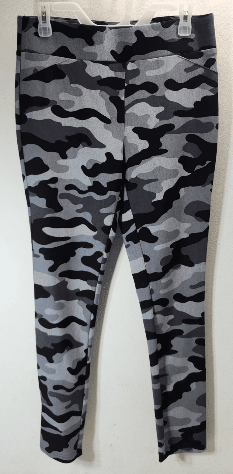 Versona Leggings Women's Size Medium Gray Camo Pull On Pants