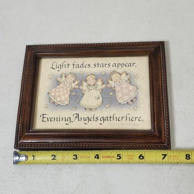 Angels Gather Here Framed Picture 1993 7" X 5" Home Decor Vintage - Thumbnail 5
