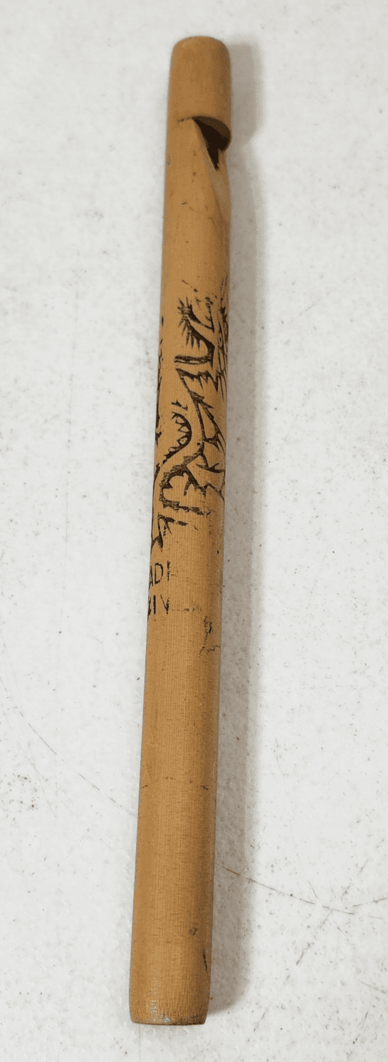 Vintage Chinese Folk Art Hand Made Wood Flute Dragon Design - Thumbnail 2