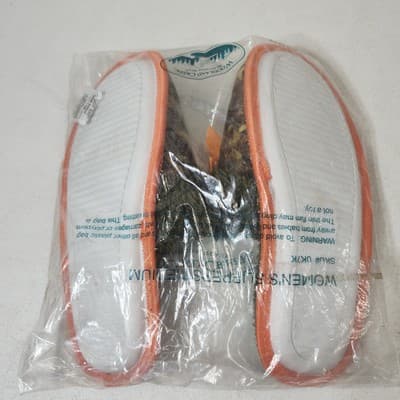 Woodland Creek Womens Size Medium 7-8 Camo Orange Bow Slippers NEW - Thumbnail 6