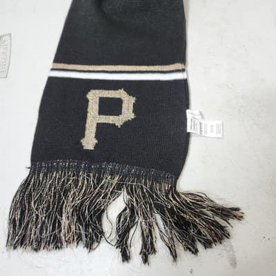 Pittsburgh Pirates Winter Knit Scarf MLB Black Yellow - Thumbnail 4