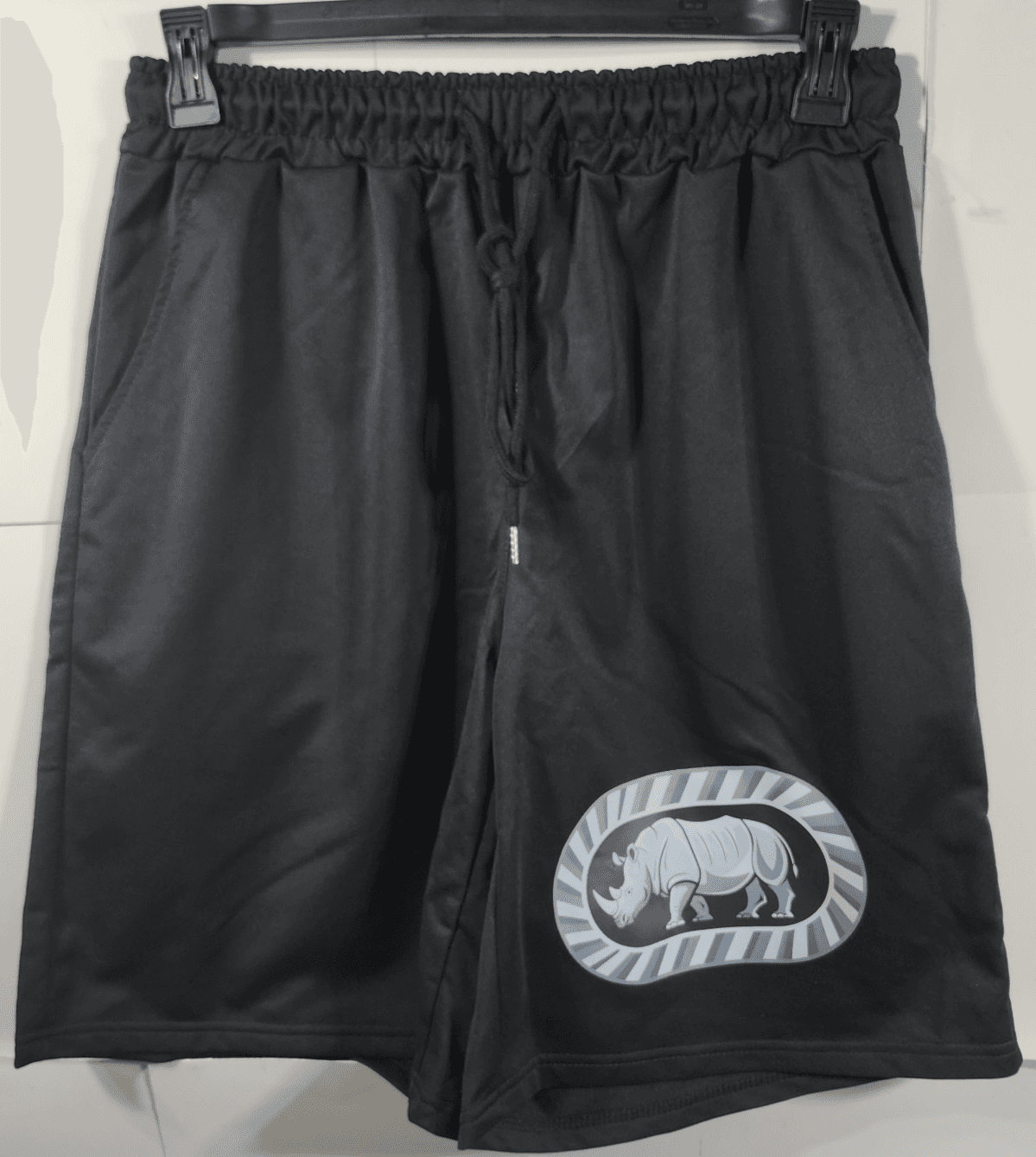 Rhino Shorts Men's M Black Stretch Pockets Athletic Basketball