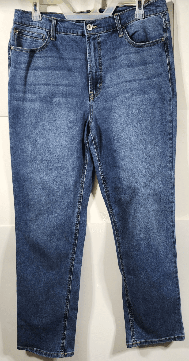 Curve Appeal Mid Rise Relaxed Fit Blue Denim Jeans Size 10/30