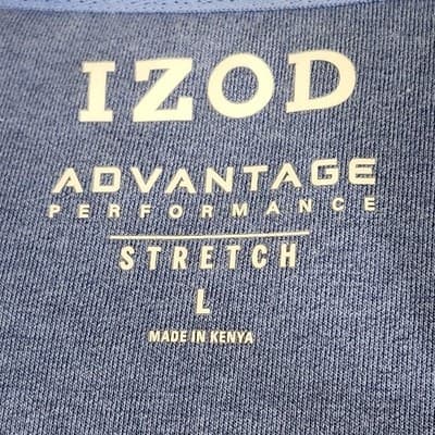IZOD Men's Size Large Long Sleeve 1/4 Zip Pullover Sweater Blue - Thumbnail 7