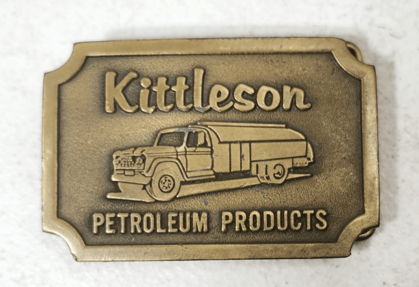 Kittleson Petroleum Products Truck Belt Buckle Vintage Hitline USA