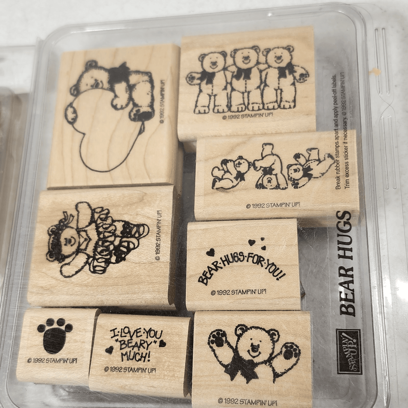 Stampin Up Teddy & Friends Wooden Stamp Set Holiday Time Xmas Bundle Lot - Thumbnail 2