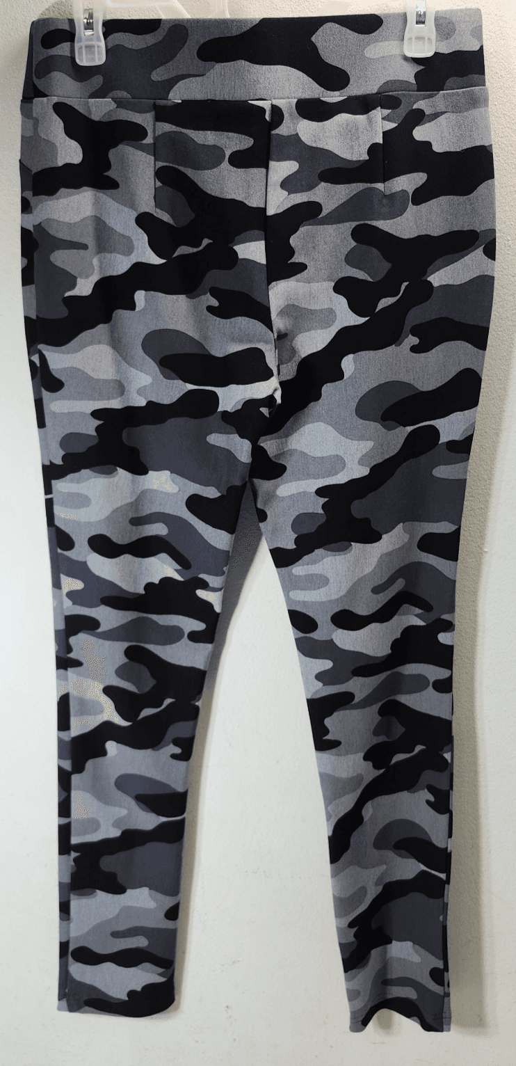 Versona Leggings Women's Size Medium Gray Camo Pull On Pants - Thumbnail 4