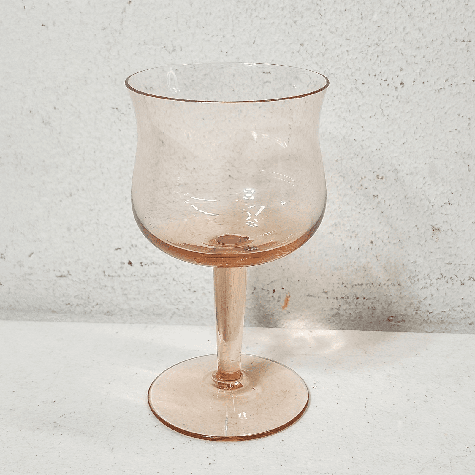 Vintage Pink Wine Glass Cup 5" Home Bar Decor - Thumbnail 2
