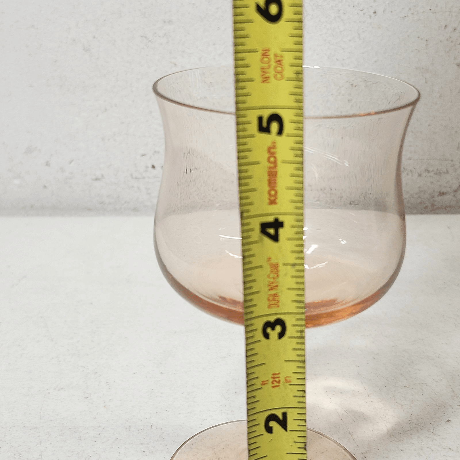 Vintage Pink Wine Glass Cup 5" Home Bar Decor - Thumbnail 6