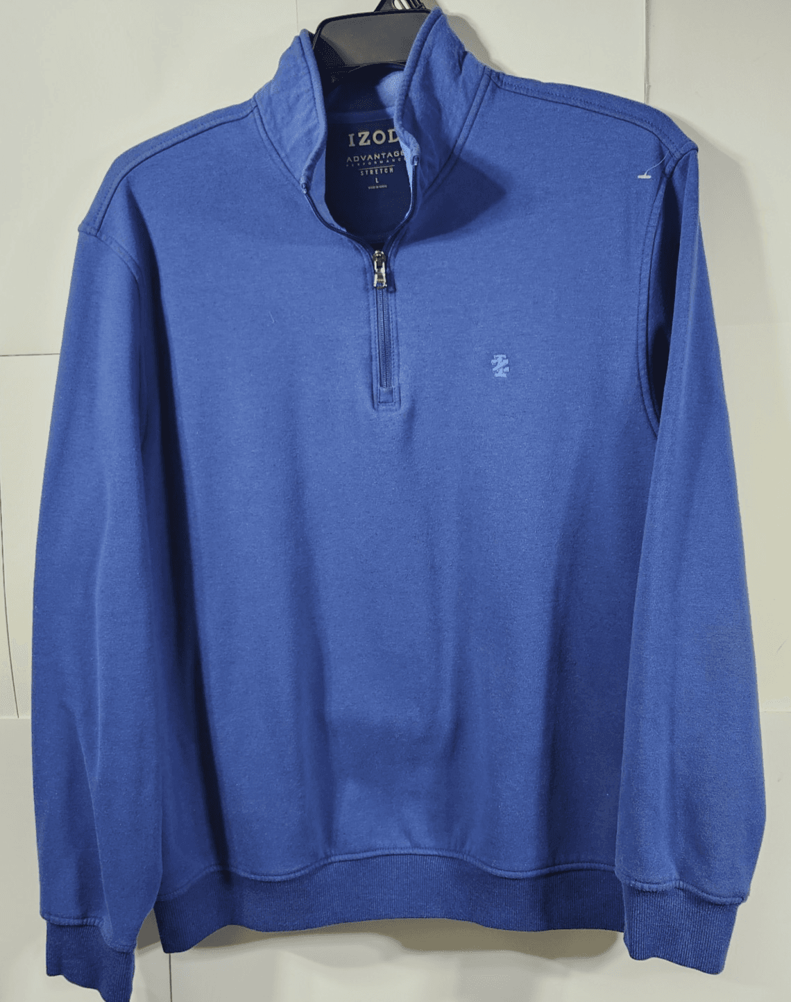 IZOD Men's Size Large Long Sleeve 1/4 Zip Pullover Sweater Blue