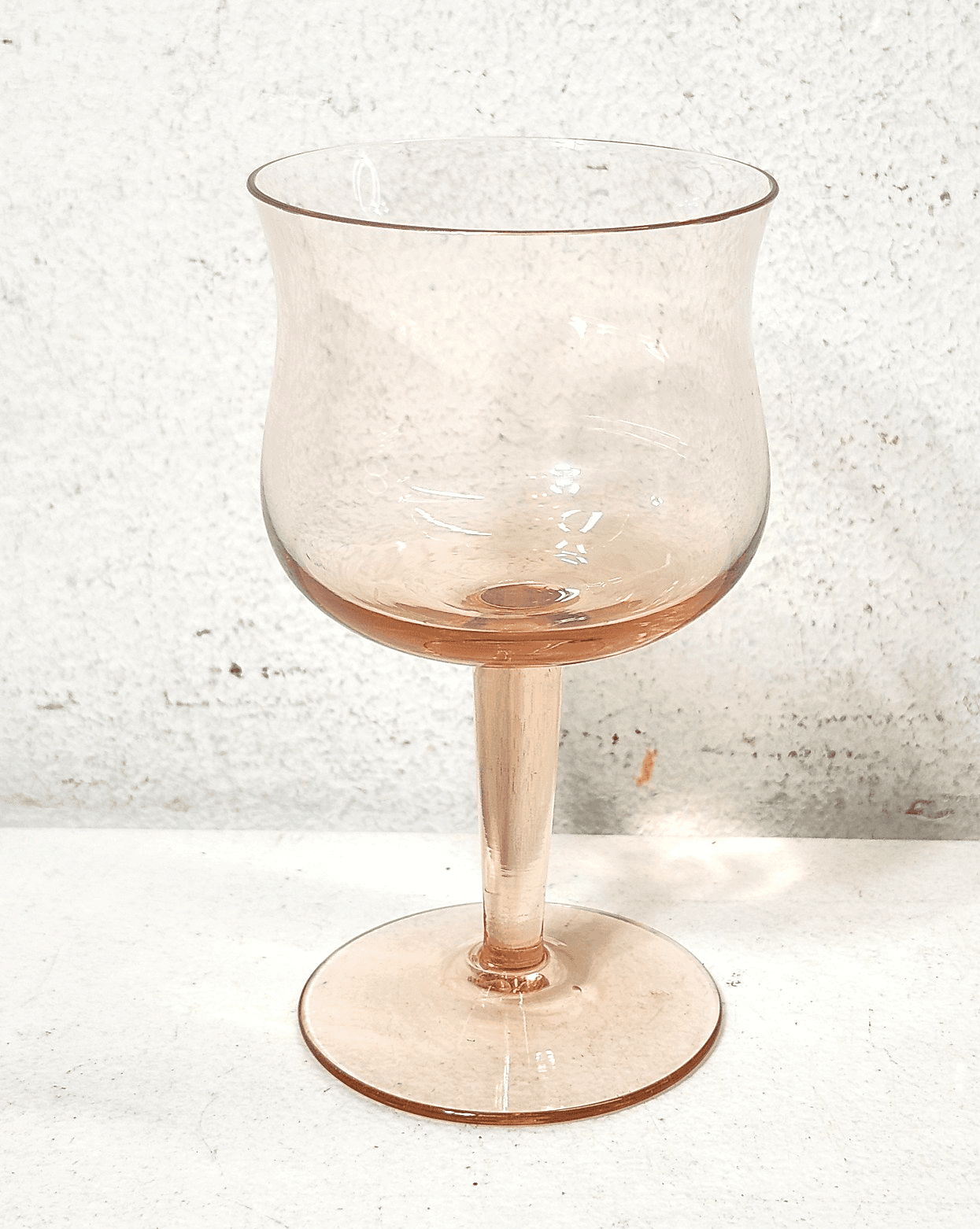 Vintage Pink Wine Glass Cup 5" Home Bar Decor