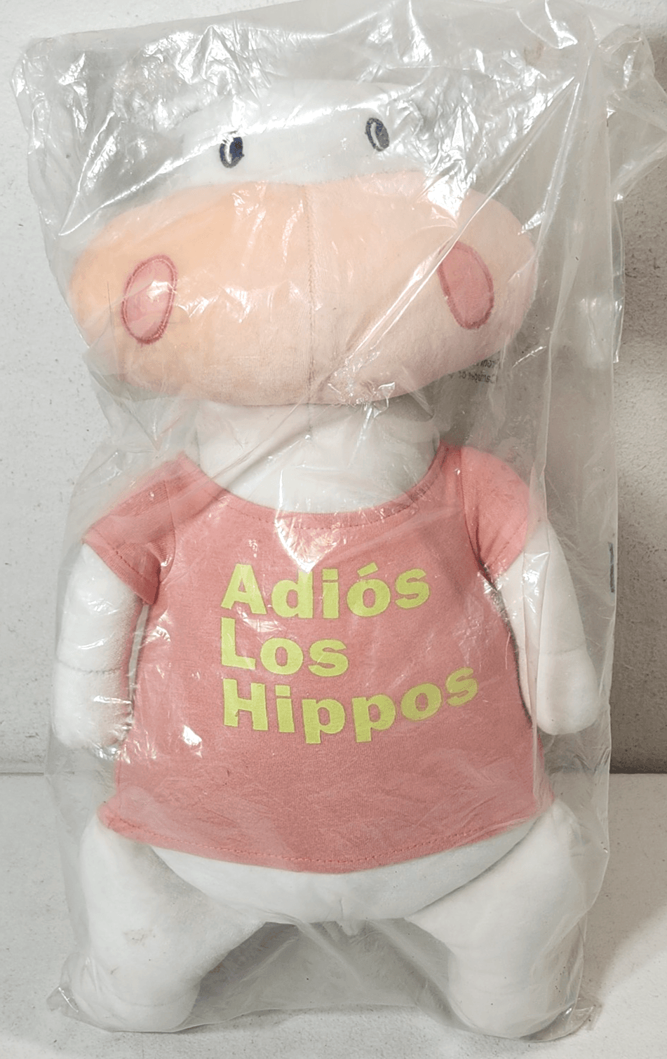Cute Hippo Stuffed Plush Animal Toy 16" with Pink Shirt NEW - Thumbnail 2