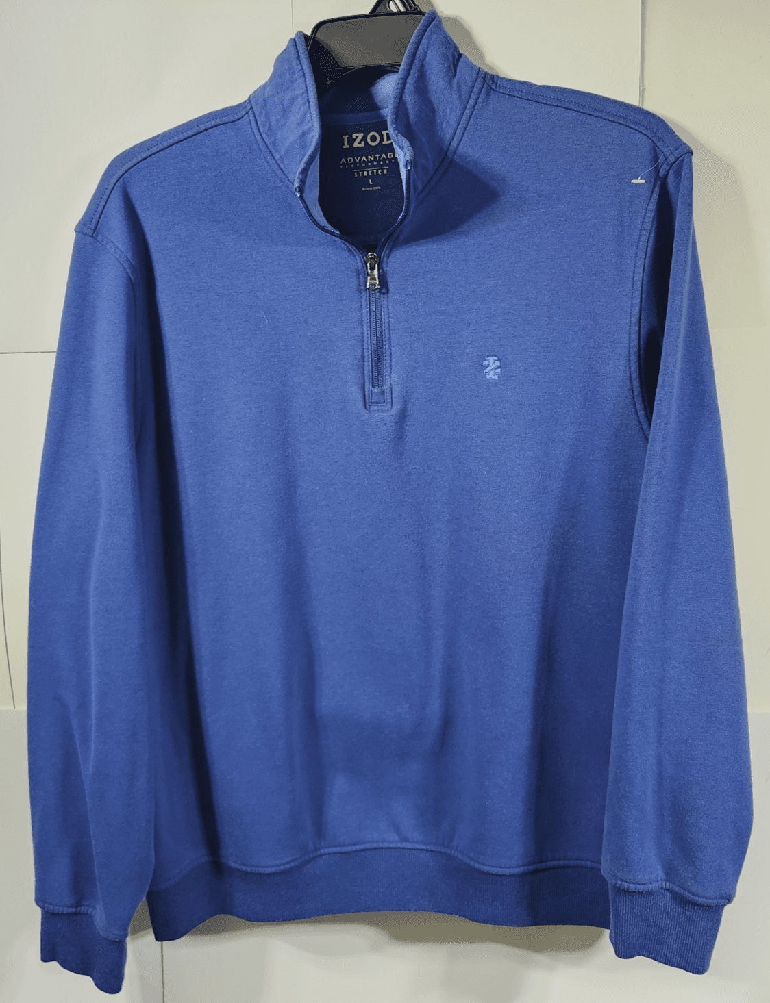 IZOD Men's Size Large Long Sleeve 1/4 Zip Pullover Sweater Blue - Thumbnail 5