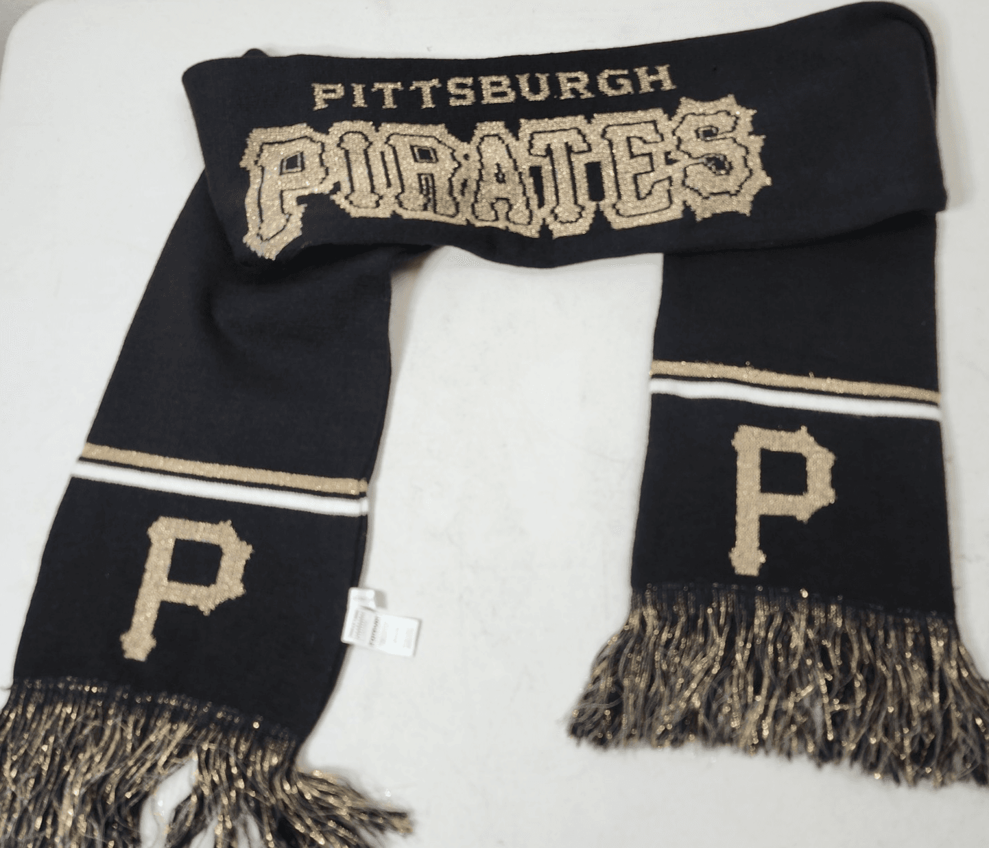 Pittsburgh Pirates Winter Knit Scarf MLB Black Yellow