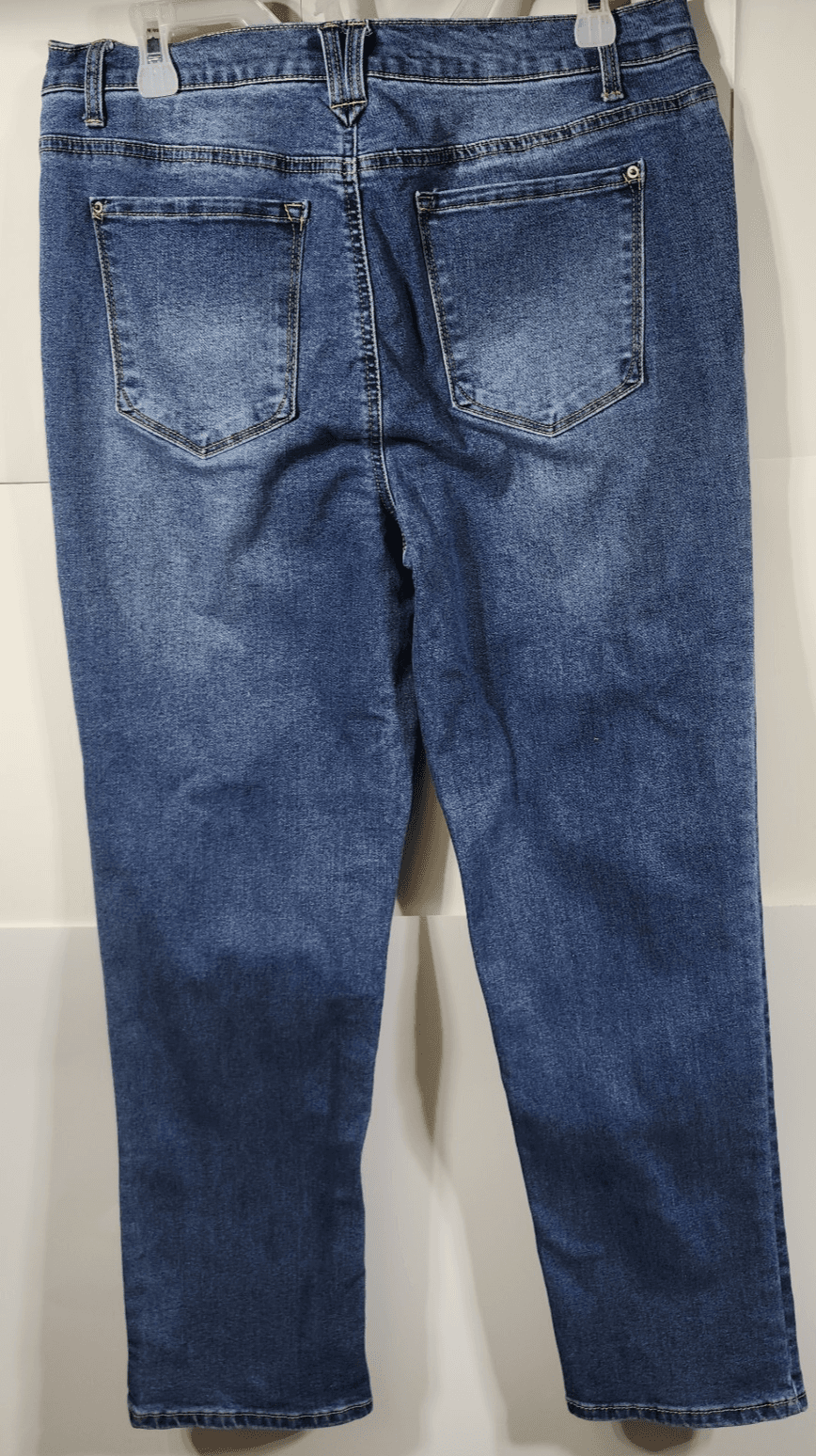 Curve Appeal Mid Rise Relaxed Fit Blue Denim Jeans Size 10/30 - Thumbnail 4