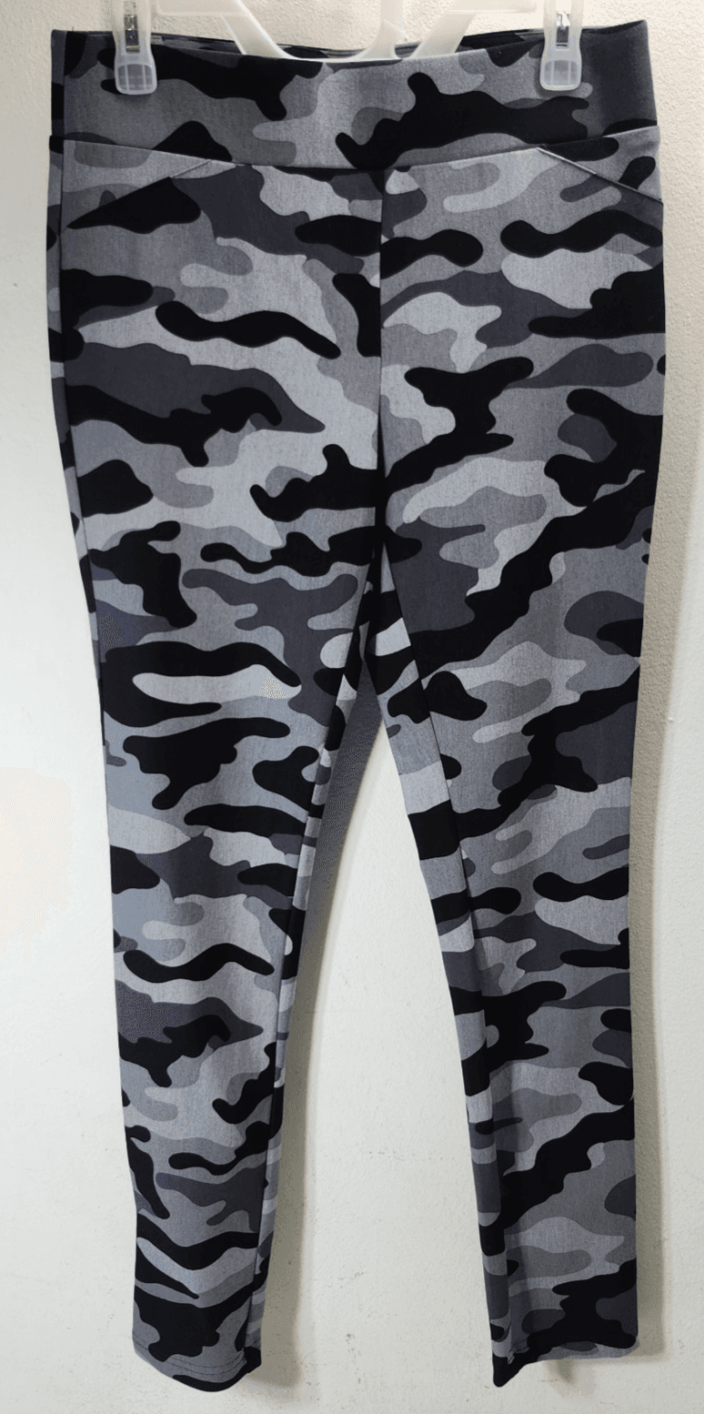 Versona Leggings Women's Size Medium Gray Camo Pull On Pants - Thumbnail 5