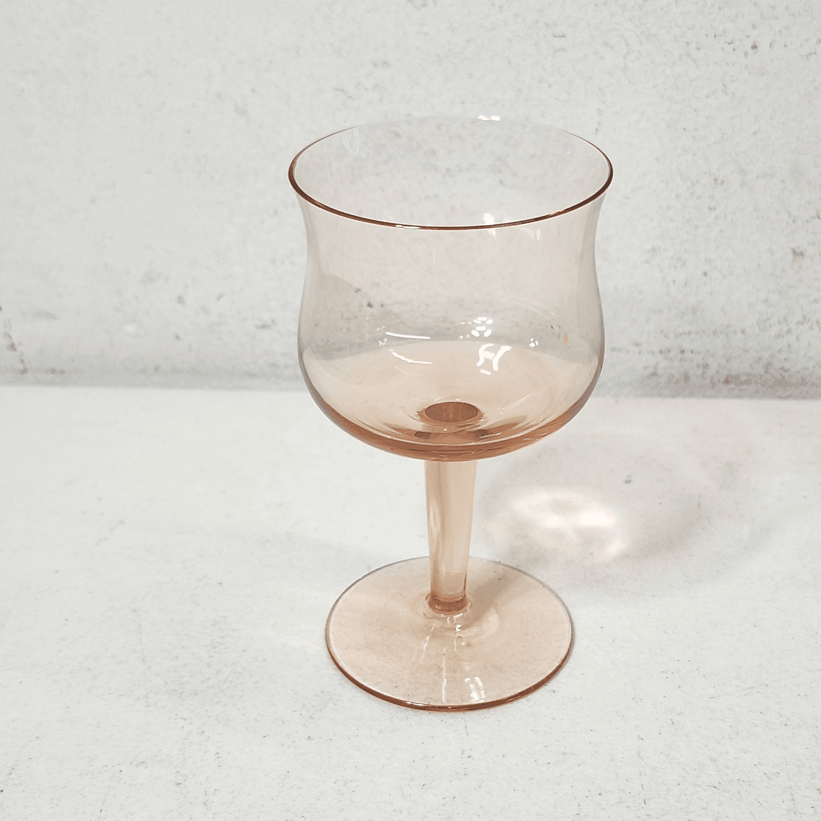 Vintage Pink Wine Glass Cup 5" Home Bar Decor - Thumbnail 3