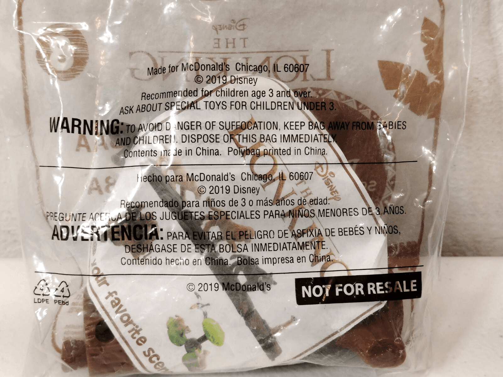 Lion King #8 Pumba Warthog Mcdonalds Happy Meal Kids Toy Sealed NEW - Thumbnail 2