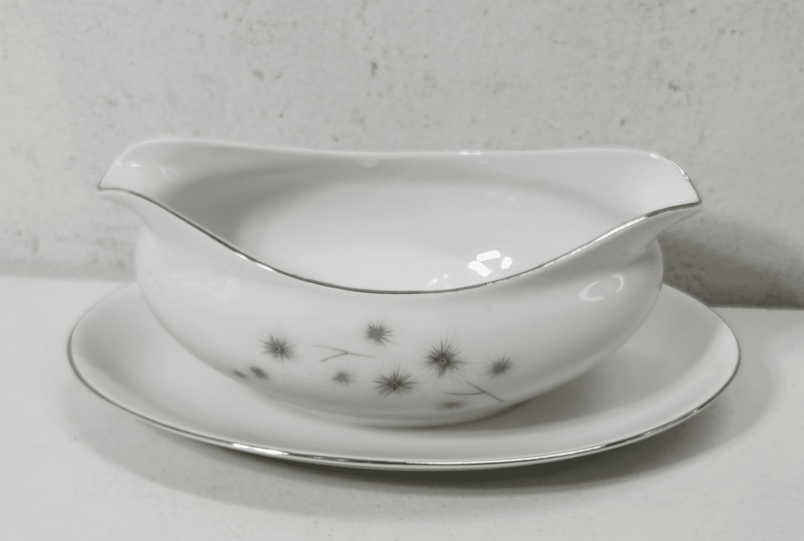 Creative Platinum Star Burst Fine China Japan 1014 Gravy Boat - Thumbnail 5