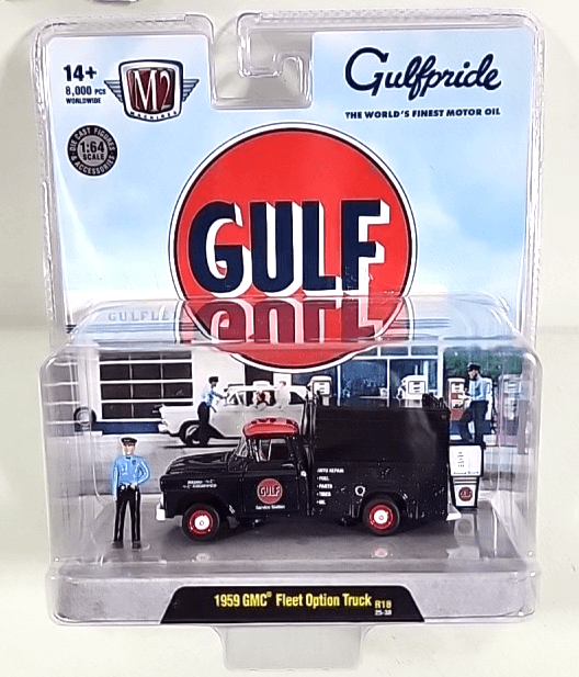 M2 Machines Gulf 1959 GMC Fleet Option Truck Service Station Diorama Toy NEW - Thumbnail 7