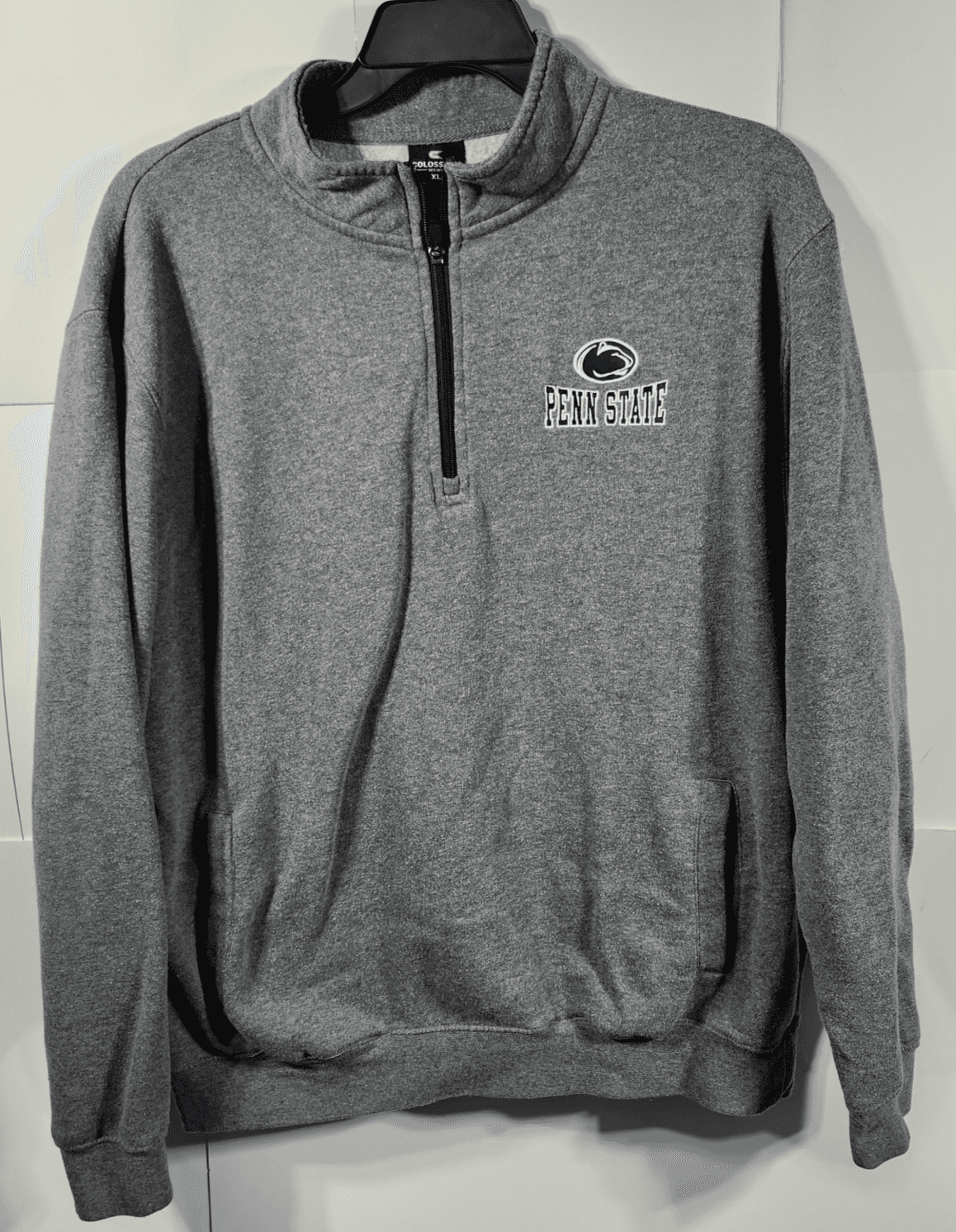 Colosseum Penn State Men's Size XLarge 1/4 Zip Gray Long Sleeve W/Pockets