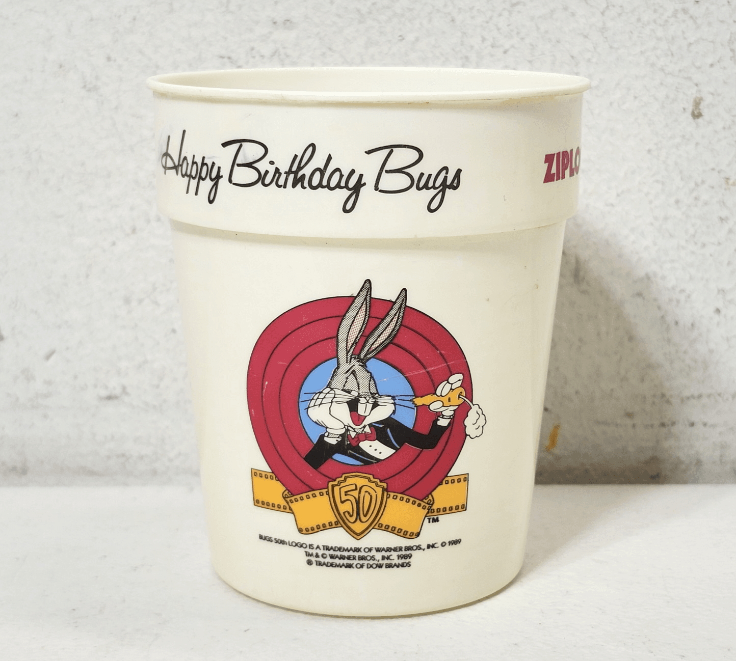 Vintage 1989 Ziploc 50Th Anniversary Bugs Bunny Roadrunner Plastic Cup