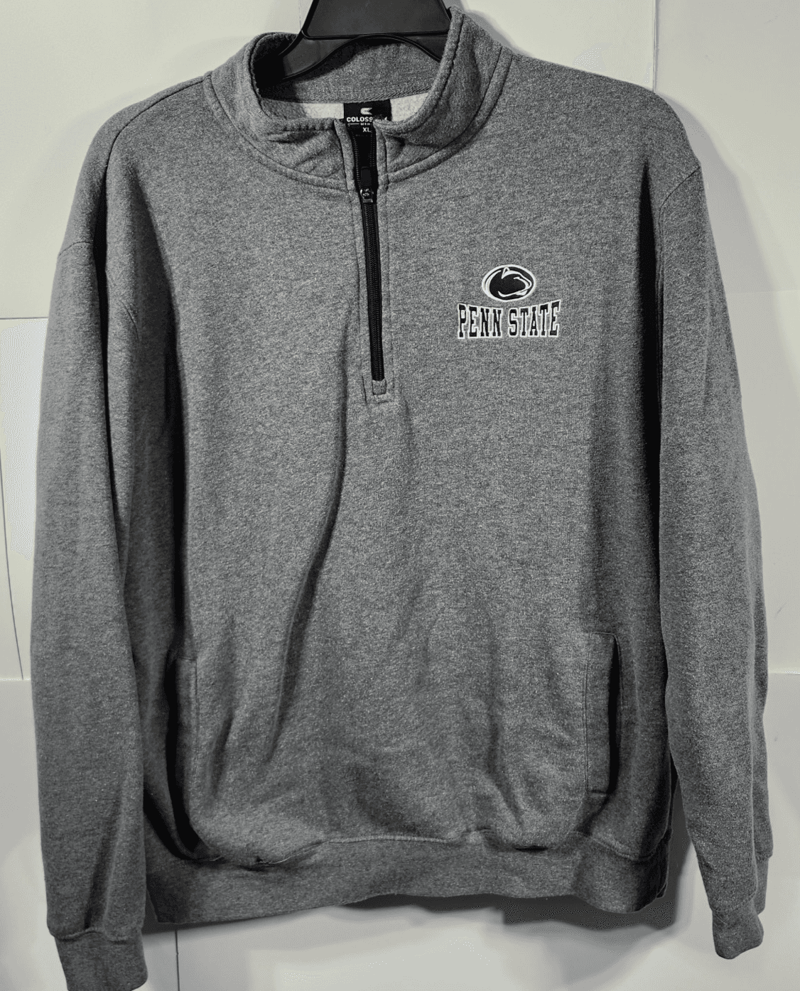 Colosseum Penn State Men's Size XLarge 1/4 Zip Gray Long Sleeve W/Pockets - Thumbnail 6