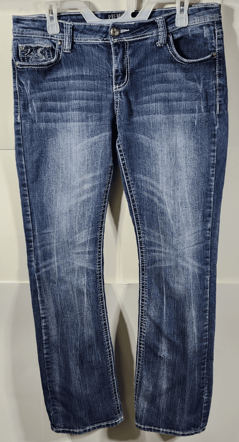Premiere Blue Jeans By Rue 21 With Embellishments Women's Size 11/12R