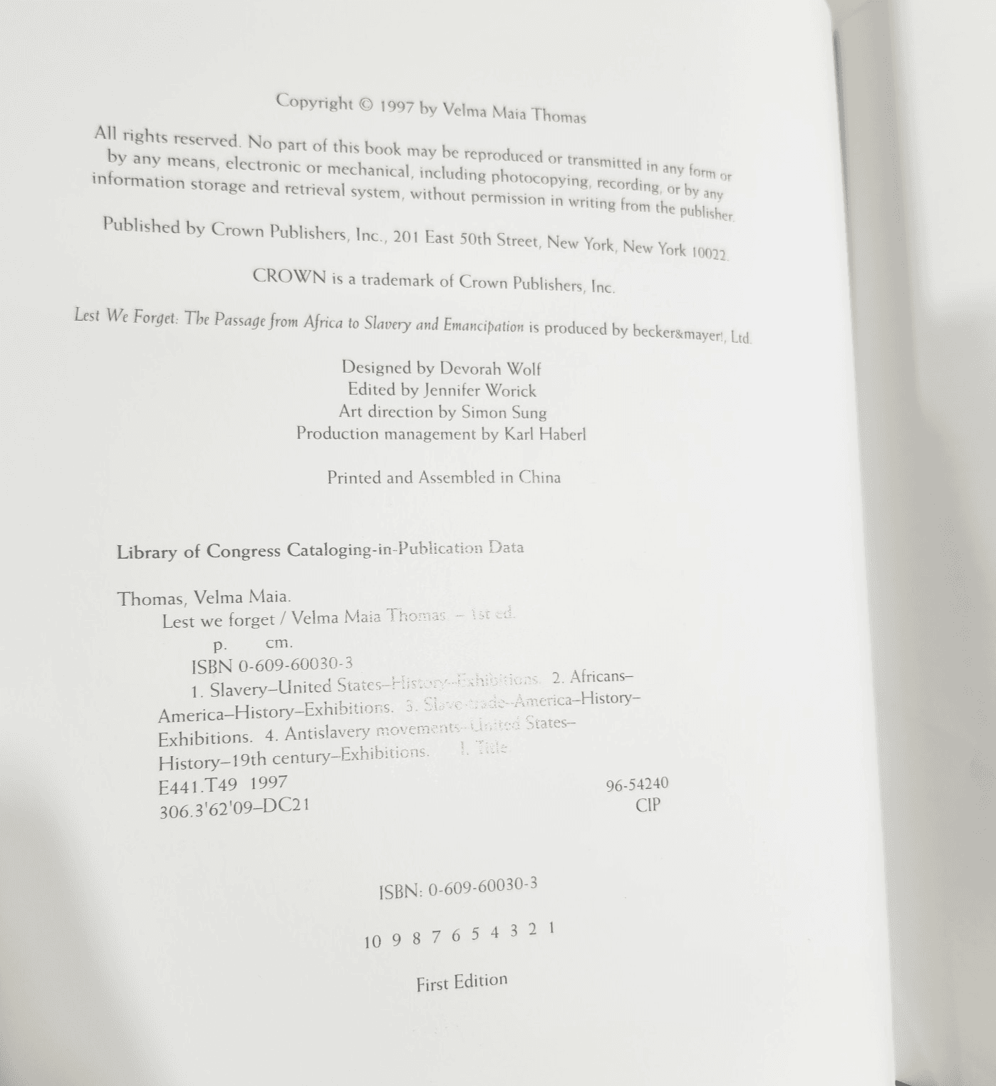 Lest We Forget The Passage from Africa Hardcover by Thomas Velma Maia - Thumbnail 4