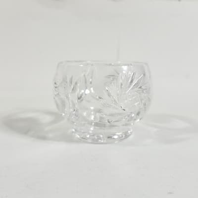 VTG European Globe Bowl Pinwheels 8-Pt Stars Cut Crystal 3" - Thumbnail 5