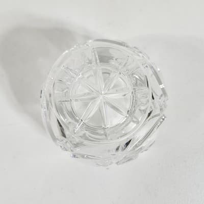 VTG European Globe Bowl Pinwheels 8-Pt Stars Cut Crystal 3" - Thumbnail 7