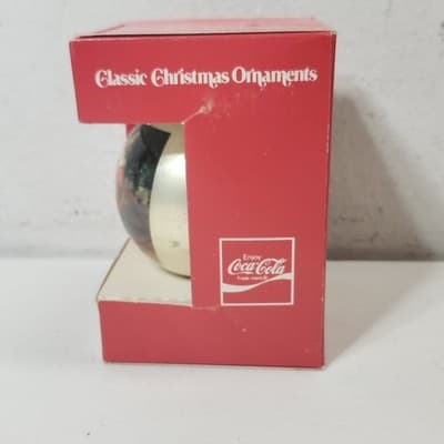 Vintage Santa Coca-Cola Ball Classic Christmas Ornament by Corning Glass Works - Thumbnail 5