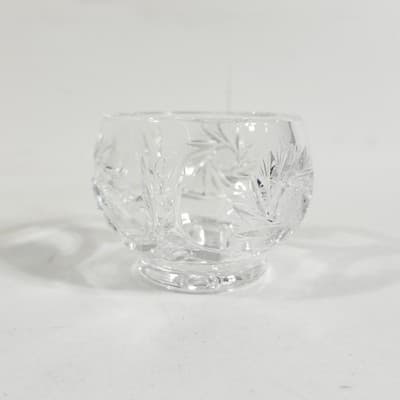 VTG European Globe Bowl Pinwheels 8-Pt Stars Cut Crystal 3" - Thumbnail 3