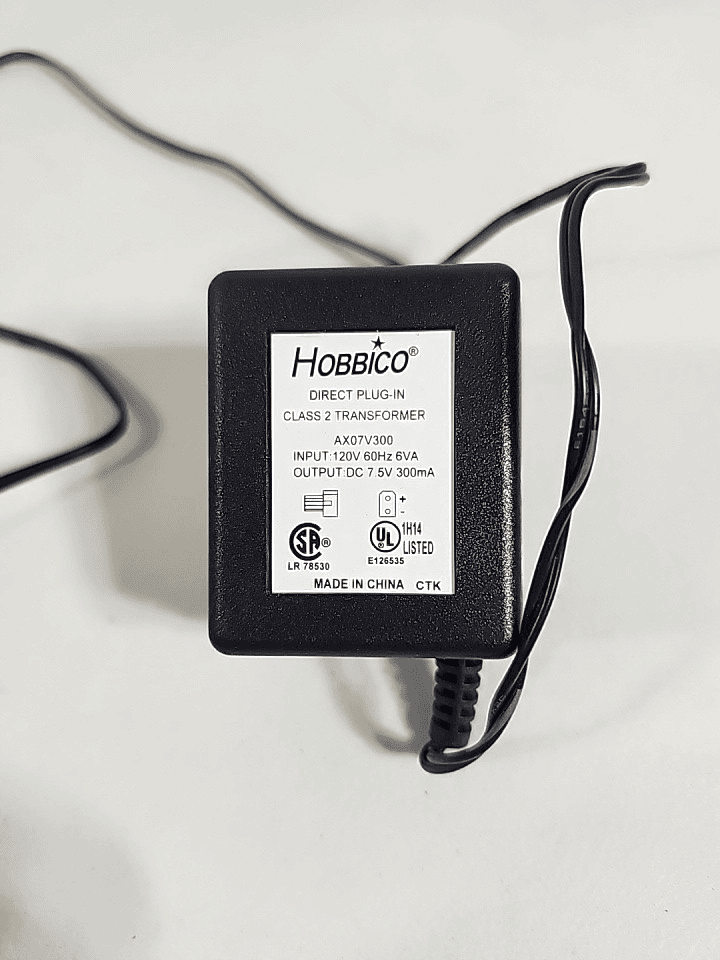 Hobbico 7.5 Volt Charger Cord Adapter Transformer
