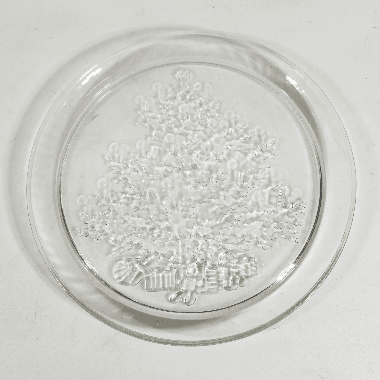 Colony Glass Christmas Tree Serving Platter 13" Holiday Home Decor