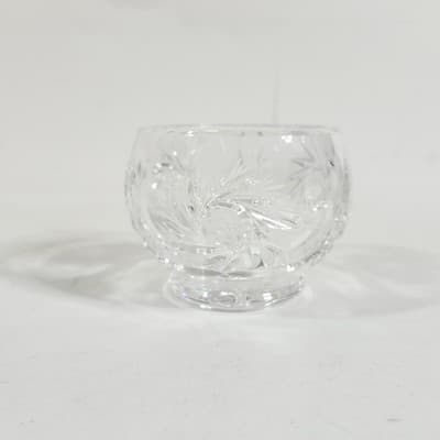 VTG European Globe Bowl Pinwheels 8-Pt Stars Cut Crystal 3" - Thumbnail 4