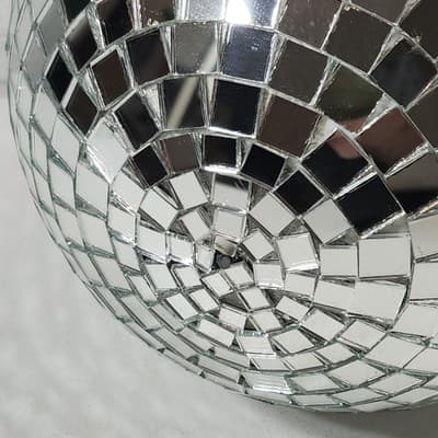 Mirror Disco Ball 8" Round Silver Crystal Ornament Holiday Decoration - Thumbnail 8