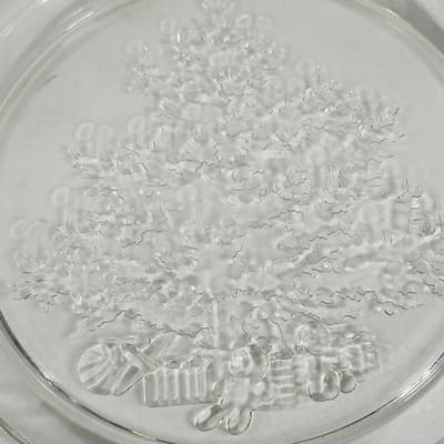 Colony Glass Christmas Tree Serving Platter 13" Holiday Home Decor - Thumbnail 4