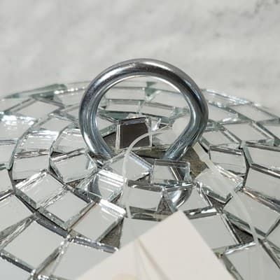 Mirror Disco Ball 8" Round Silver Crystal Ornament Holiday Decoration - Thumbnail 6