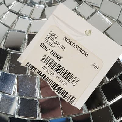 Mirror Disco Ball 8" Round Silver Crystal Ornament Holiday Decoration - Thumbnail 5