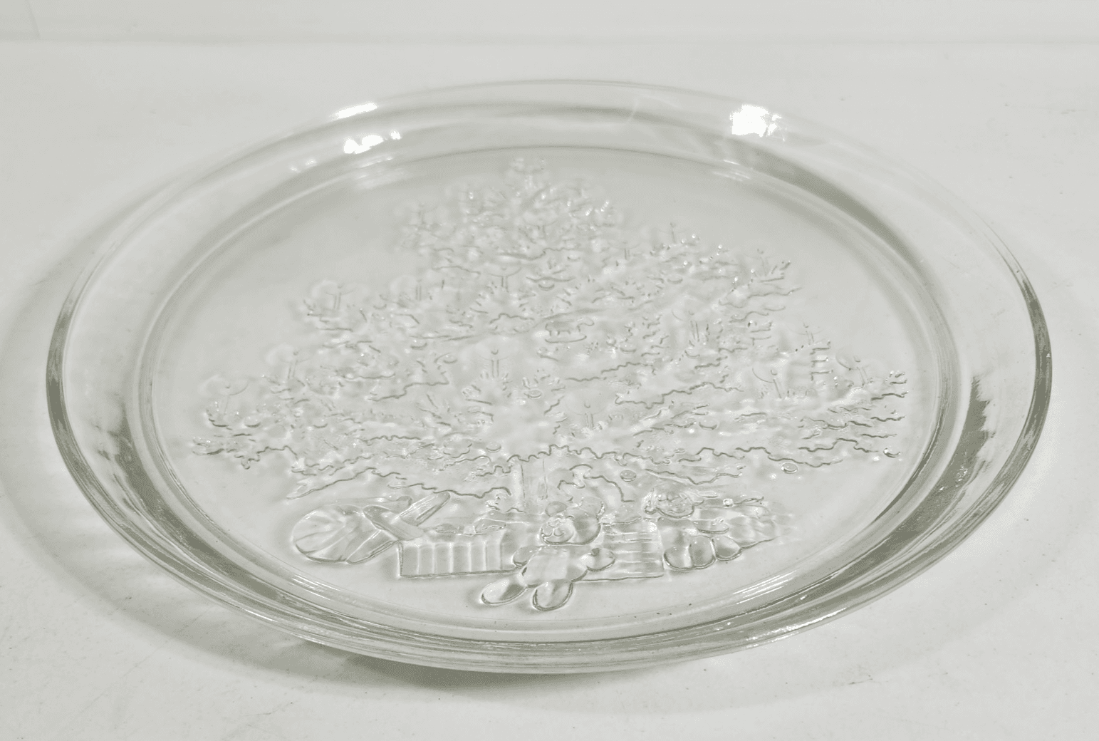 Colony Glass Christmas Tree Serving Platter 13" Holiday Home Decor - Thumbnail 2
