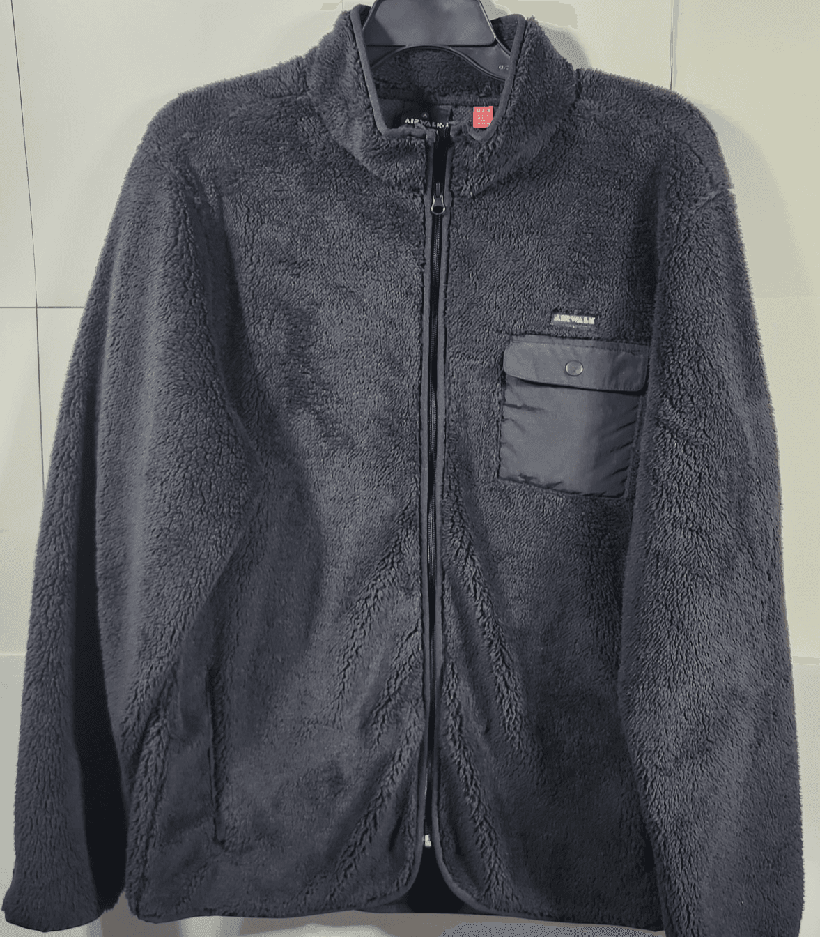 Airwalk Mens XL Fleece Black Full Zip Long Sleeve Jacket NEW - Thumbnail 5
