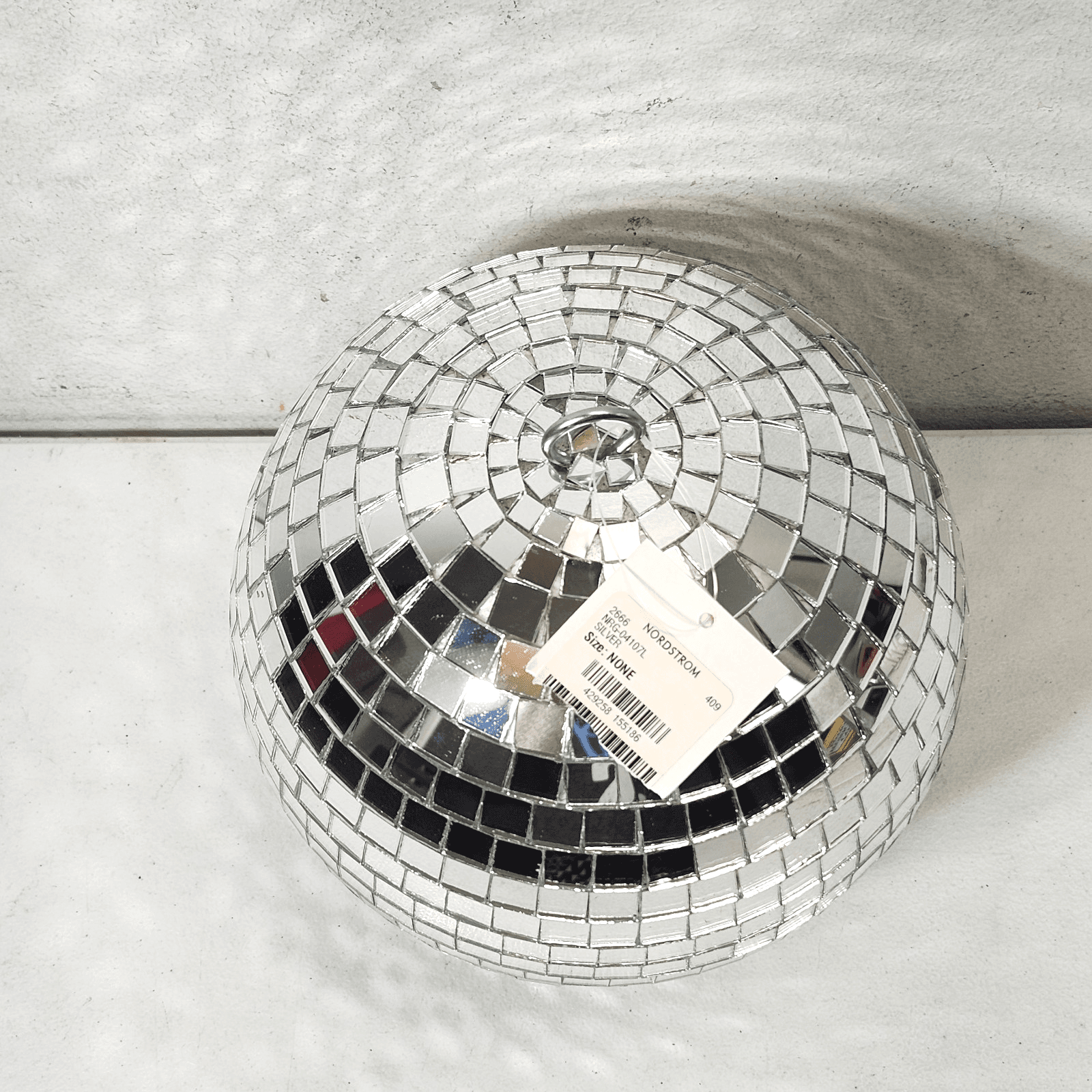 Mirror Disco Ball 8" Round Silver Crystal Ornament Holiday Decoration - Thumbnail 4