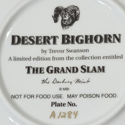 Desert Bighorn Plate The Grand Slam Trevor Swanson Danbury Mint Sheep Home Decor - Thumbnail 5