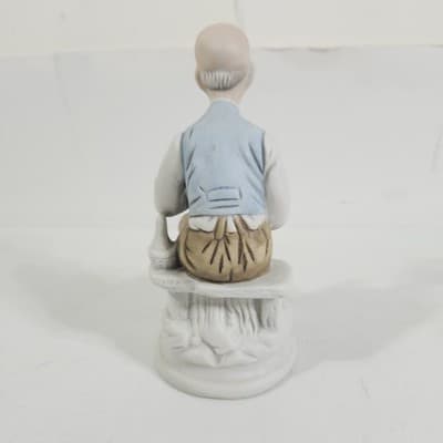 Vintage Figurine of a Man Smoking Pipe w/ Cane Portugal 6.5" - Thumbnail 5