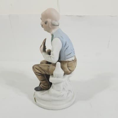 Vintage Figurine of a Man Smoking Pipe w/ Cane Portugal 6.5" - Thumbnail 4