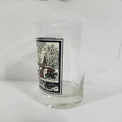 Currier and Ives Arbys Frozen Up 1978 Drinking Glass Collector Series 70s - Thumbnail 3
